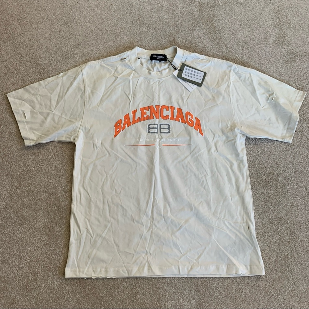 MaybeBalenciaga Unifit Beige Short Sleeve T-Shirt Size M